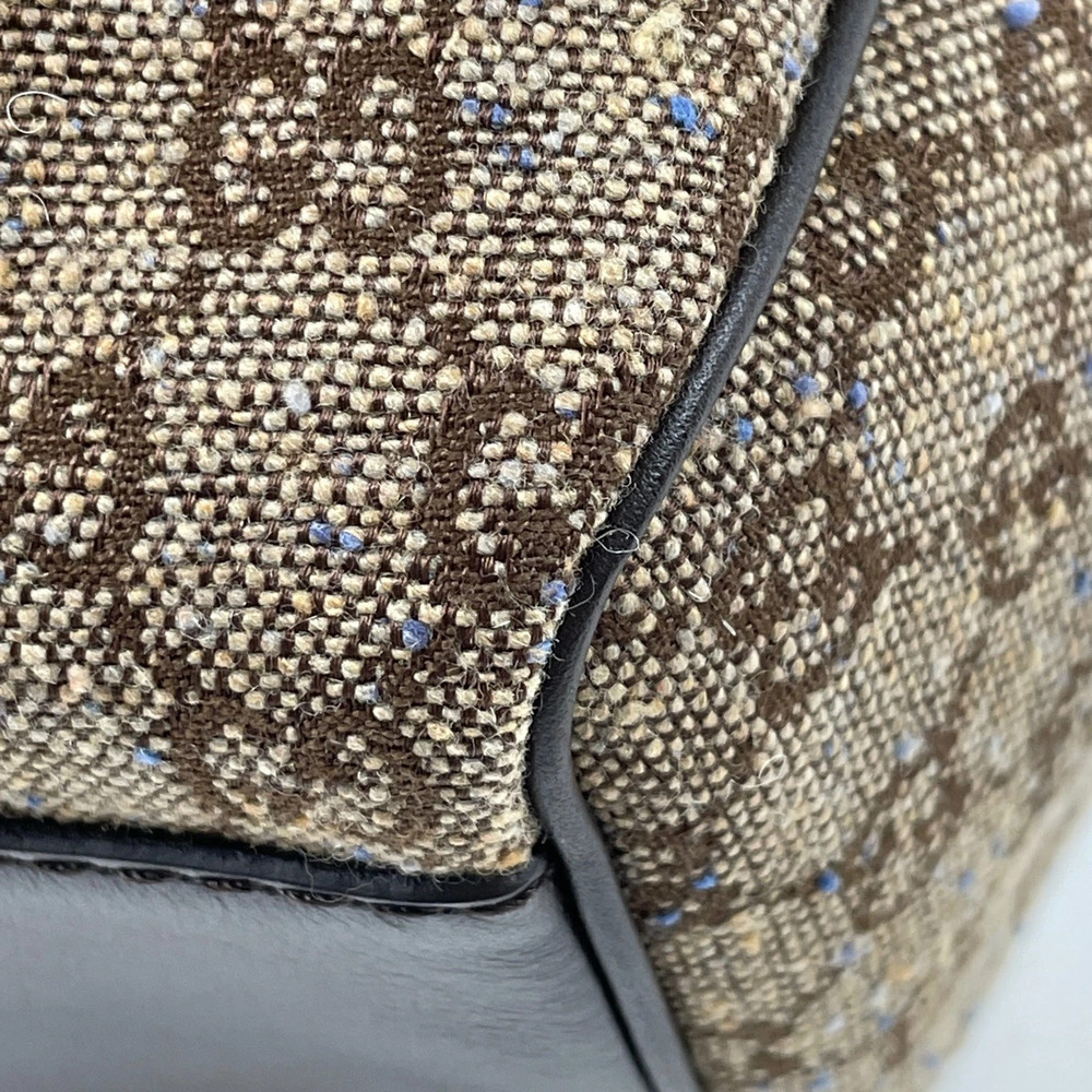 Gucci GG Sukey handbag tote bag tweed canvas brown - Picture 2 of 6